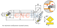 S25R-DCLNR12 Резец токарный (державка) расточной по металлу