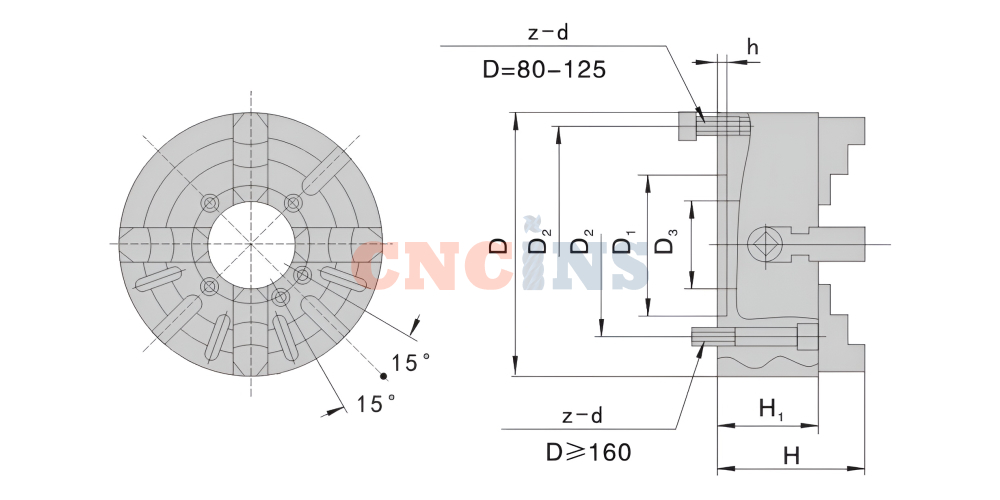  Патрон токарный K72 (4 кулачка без фланца) 