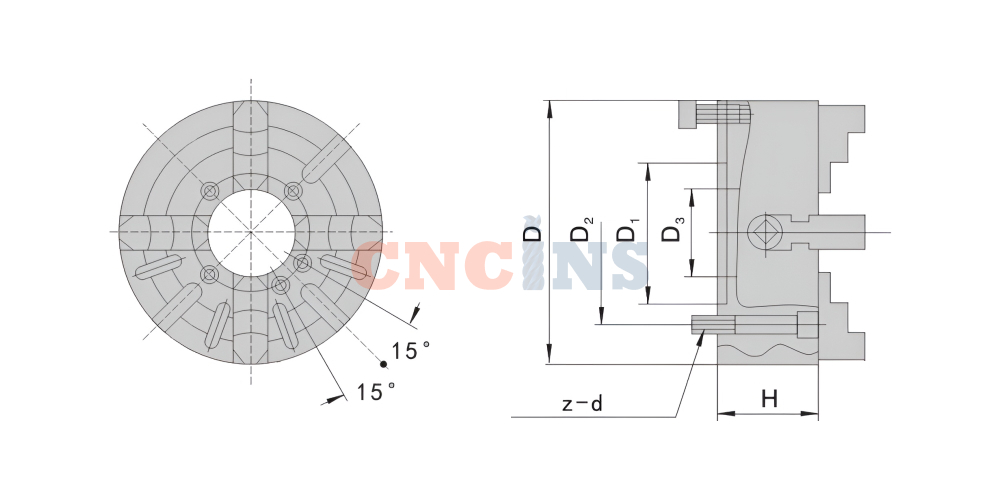  Патрон токарный 7103 (4 кулачка) 